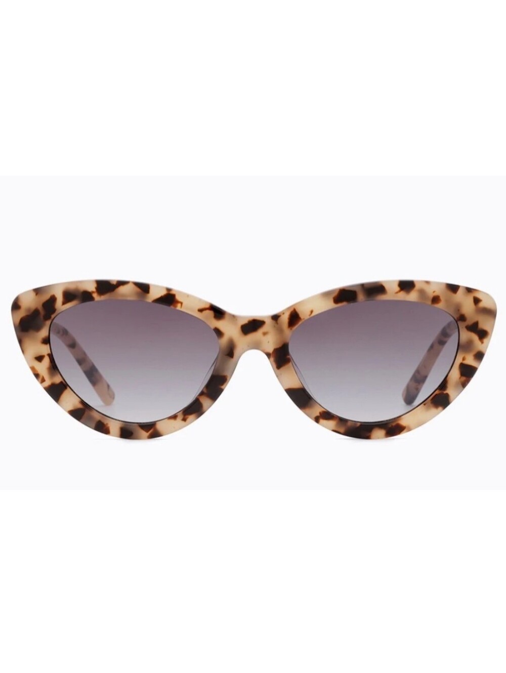 'CAROLINA LEMKE' TORTOISESHELL CAT-EYE SUNGLASSES 'DEMI' TAUPE FULL INCLUSION